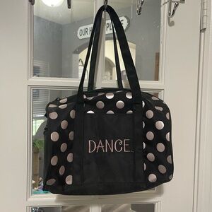 Chic Black and Pink Polka Dot Dance Bag